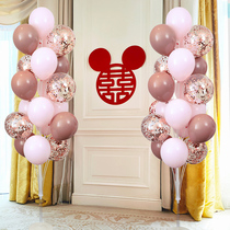 Wedding engagement balloon decoration column bracket wedding room decoration living room entrance wedding scene floating road introduction supplies