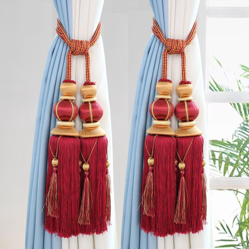 High-End Double Ball Curtain Tiebacks with Tassels, Storage Straps, Curtain Clips, Sheer Curtain Gathering Ropes, Villa Curtain Tie Balls High-End Double Ball Curtain Tiebacks with Tassels, Storage Straps, Curtain Clips, Sheer Curtain Gathering Ropes, Villa Curtain Tie Balls