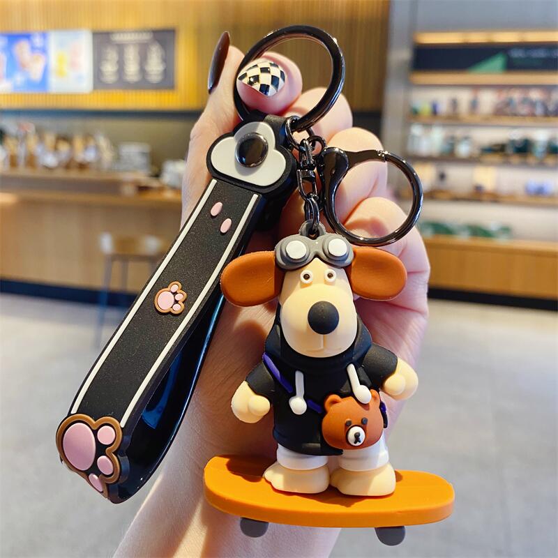 Cartoon Dog Keychain Female Backpack Doll Pendant Car Keychain Cute Creative Couple Pendant Gift