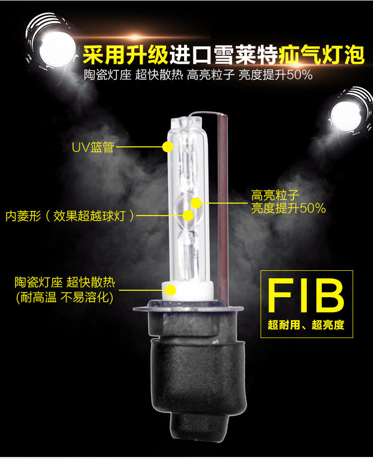 H3 xenon bulb 55W100W300W fishing night fishing yellow light white gold light super bright locomotive modification