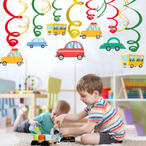 Festive Birthday Car Hangings Spiral Hanging Accessories Kindergarten Classroom Shop Windows Hallway Floor Hallway Ceiling Arrangement Decorations