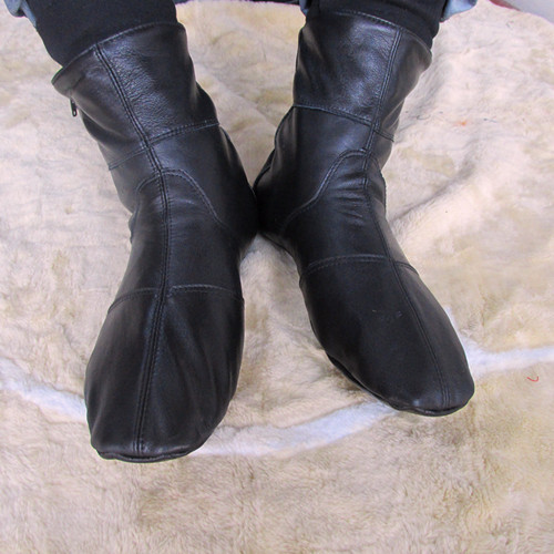 Socks Made of Ethnic Genuine Leather and Wool, Integrated Cow and Sheep Leather, Thickened Floor Socks