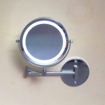 LED cosmetic mirror bathroom double-sided wall mounted mirror 7 inch with lamp folding telescopic vanity mirror toilet mirror