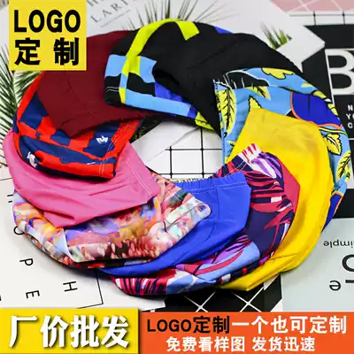 Swimming caps for men and women, children, solid color, long and elastic cloth, swimming caps, custom-made logo