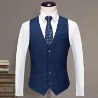 Темно-синий цветной жилет