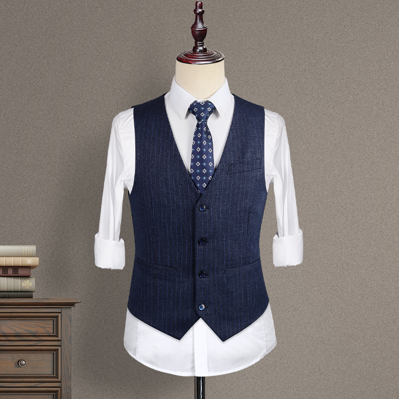 Suit Striped Vest Men's Wedding Groomsmen Outfit Wedding Brother Outfit Vest Shirt Dress Suit Men's