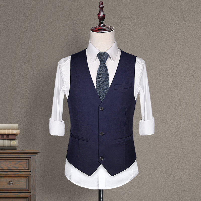 Men's Suit Vest Spring and Autumn Vest Groomsmen Outfit Groom Wedding Dress Slim Casual Suit Vest