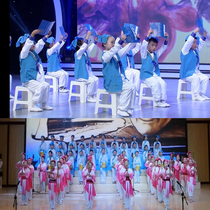 Childrens costume Chinese costume Chinese school boy recitation performance Book childrens costume girls chorus suit three-character performance suit