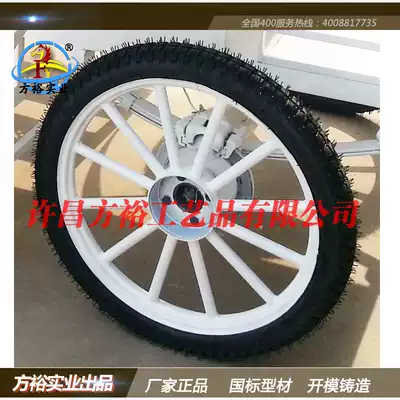Factory direct carriage accessories iron solid wheel inflatable tire rubber wheel tire rubber wheel style size support customization