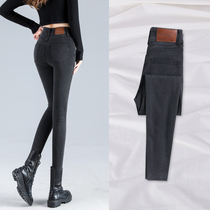 Black gray high-waisted denim leggings women 2021 Spring and Autumn New skinny fashion versatile ladies pencil pants