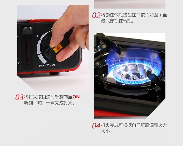 Cassette bếp ngoài trời bếp gió cầm tay cắm trại nướng cung cấp lẩu bếp gas gas bếp gas - Bếp lò / bộ đồ ăn / đồ nướng dã ngoại