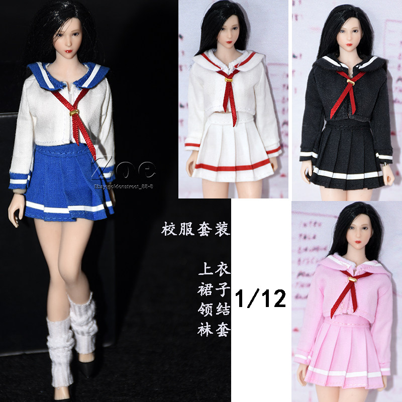 (Undyed) 1 12 Female Soldier Sailor Uniform 1 12 TBLeague Phicen school uniform