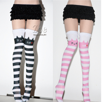 1 6 Female soldiers high tube socks Cat striped socks tbleague phicen JO Lan can wear