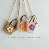 Летняя детская сумка, соломенный детский кошелек, небольшая сумка, детская сумка на одно плечо, сумка через плечо, в цветочек
