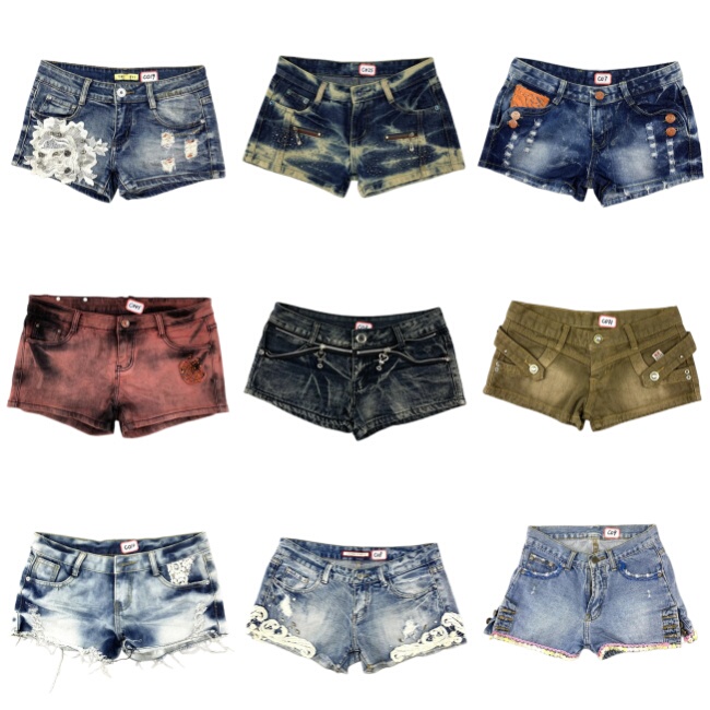 Low-Waisted Denim Hot Pants Millennium Shibuya Washed Workwear Y2K Retro Foreign Trade American Street Style Hot Girl Ultra-Short Co