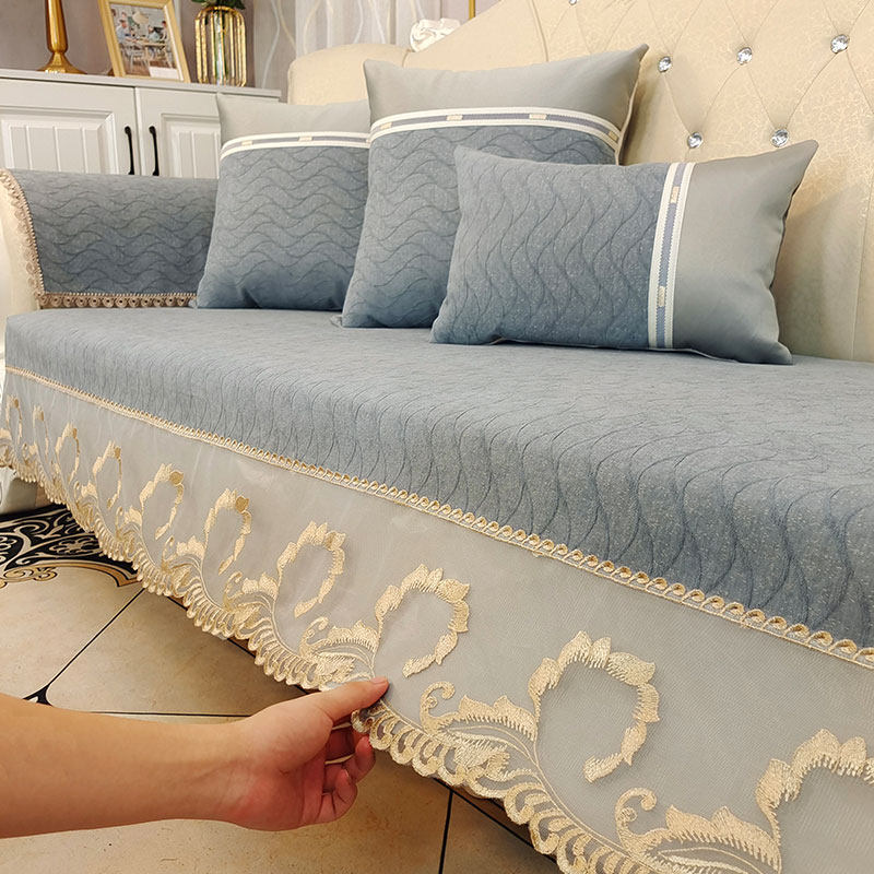 Eurostyle sofa cushions upscale luxury all season universal non-slip modern light luxury leather sofa seat cover towels high end-Taobao