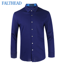 Fairfat Long-sleeved Knitwear Mens Shirt Spring and Autumn Middle-aged and Young Cotton Mulberry Silk Thin Lapel Business Fashion
