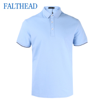 Fairfat short-sleeved T-shirt mens summer lapel thin section middle-aged business solid color light luxury polo shirt loose version large size