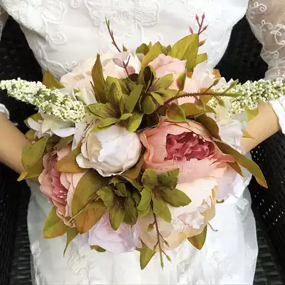 Hand bouquet bride wedding simulation wedding Forest Korean bride hand bouquet wedding photo studio photography photo props