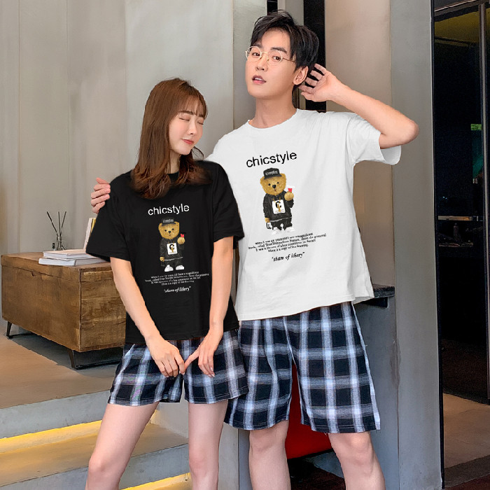 Couples Pyjamas Women's Summer Pure Cotton Short Sleeves Summer Thin men's cute tennis Red Deflate Two-piece Suit Home Clothing