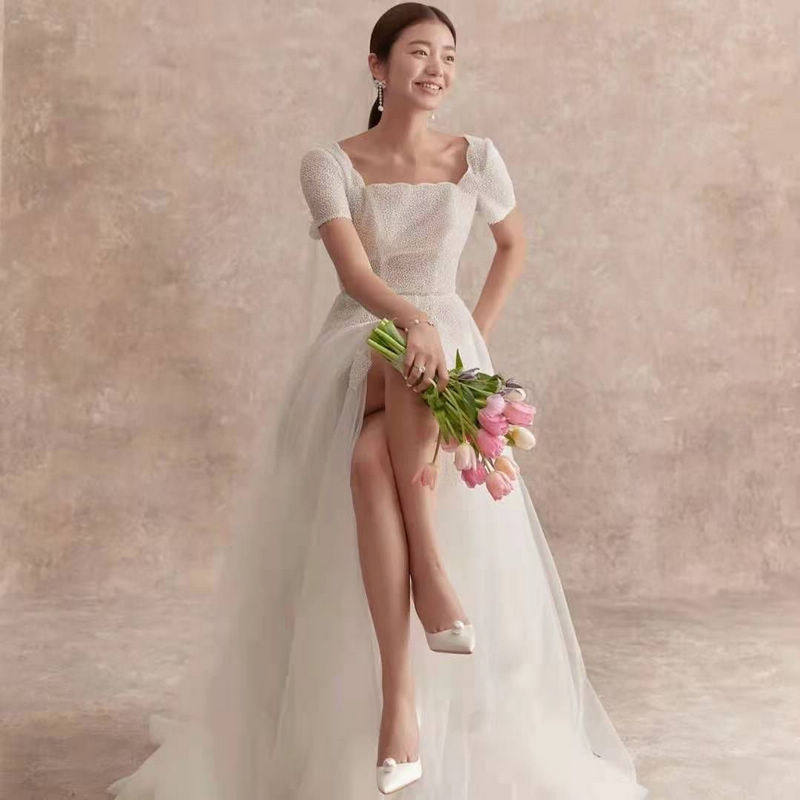 Wedding Dress Photography Doing Old Creatine Background Pure Handmade Boutique Painting Art Background Cloth Write Real Photography Spray-painted Photo Cloth