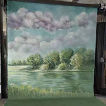 Movie House Wedding Dress Scenery Photo Background Pure Handmade Boutique Painting Art Background Cloth Writing True Photography Spray Painted Photo Cloth