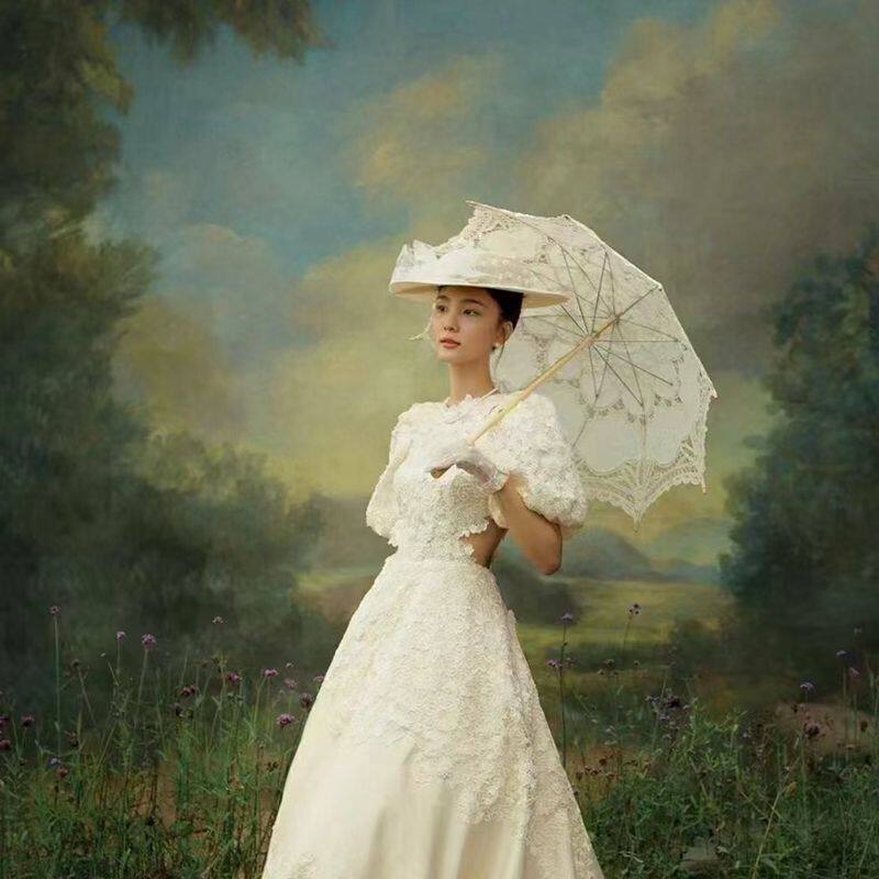 Photo studio oil painting landscape hand-painted background pure hand-painted boutique wedding painting background wall photography inkjet photography cloth