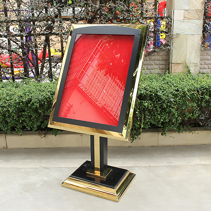 Hotel Standing Sign, Company Advertisement Board, Lobby Stainless Steel Signage, Directional Guide, Floor-Standing Display Stand, Welcome Sign