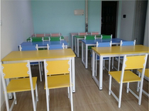 Desk and chairs training table for primary and middle school students single double manual painting fine art strip coaching color table