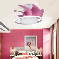 Children's ceiling fan lamp makaron restaurant study bedroom mute frequency conversion remote control household ultra-thin ceiling small fan lamp