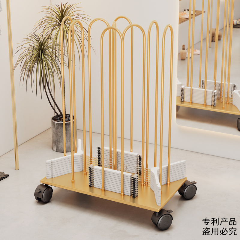 Clothing Store Hanger Storage Rack, Space-Saving Movable Organizer for Hangers, Pants Clips, and Storage for Men's and Women's Clothing Stores