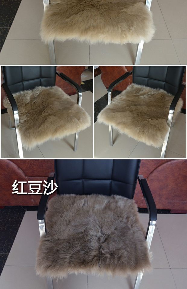 Lông cừu nguyên chất một miếng đệm vuông sofa đệm xe ghế mùa đông ông chủ ghế máy tính ghế văn phòng ghế pad thảm trải ghế gỗ phòng khách