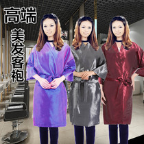 Printed logo custom professional hair cloth beauty SPA guest robe Hair cut customer service haircut kimono