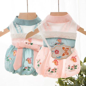 Pet Han Kuo Summer Thin Teddy Cat Than Bear Small Dog Princess Cuff Dress Cat Dress