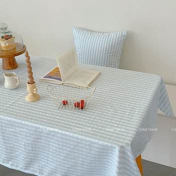 Korean ins blue and white jacquard dots tablecloth can be customized Korean ins blue and white jacquard dots tablecloth can be customized