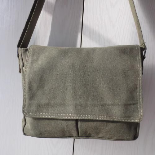 Thickened Tool Bag for Men, Crossbody, Retro 80S Nostalgic Backpack, Multifunctional Horizontal Style, Old-Style Yellow Backpack, Shoulder Bag