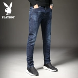 Playboy, демисезонные трендовые джинсы, утепленные эластичные штаны, в корейском стиле