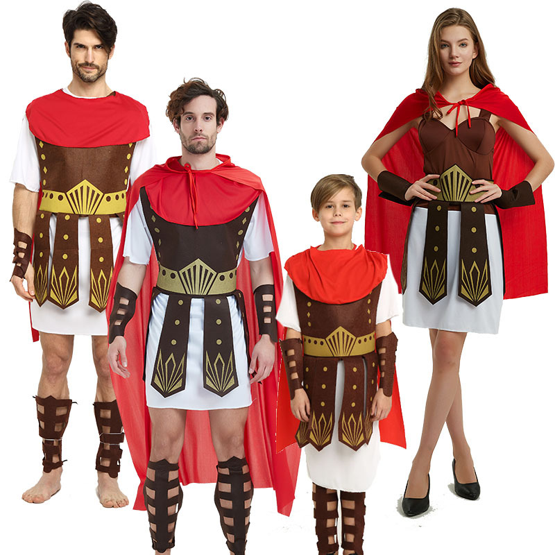 Halloween Children's Performance Costumes for Boys, Ancient Roman Spartan Warrior Gladiator Warrior Performance Clothes and Costumes