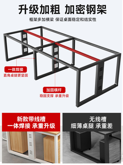 Office Desk Staff Workstation Simple Modern Office Computer Desk Double 4-Person 6-Person Office Desk and Chair Set