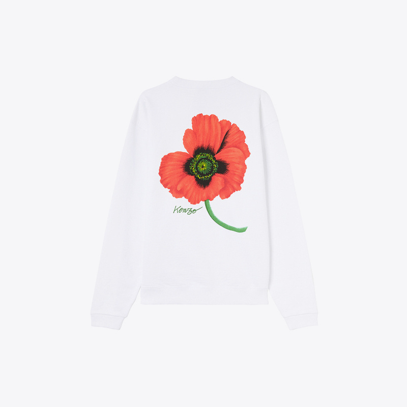 Kenzox Nigo Collaboration Poppy Series Men's Floral Print Pullover Sweatshirt