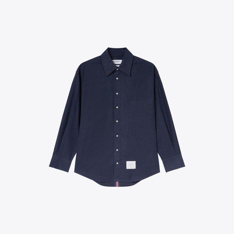 Thom Browne Men's Loose Casual Dark Blue Shirt Mwl381Af0351