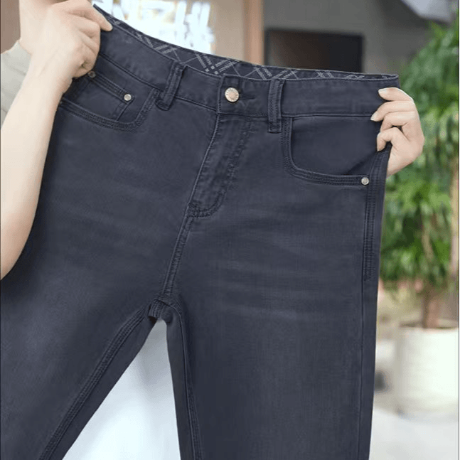 Luxury Brand Quilted Waist-Protecting Denim】Summer Thin Men's Cloud-Like Light Luxury Slim Straight-Leg Jeans J72-5