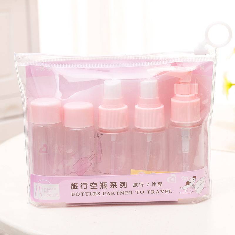 Travel portable cosmetics skin care products lotion bottle spray bottle storage bottle empty bottle set wash bag women