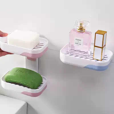 Shangqi fat box Powder room drain creative wall-mounted incense rack Bathroom shelf Suction cup double fat rack