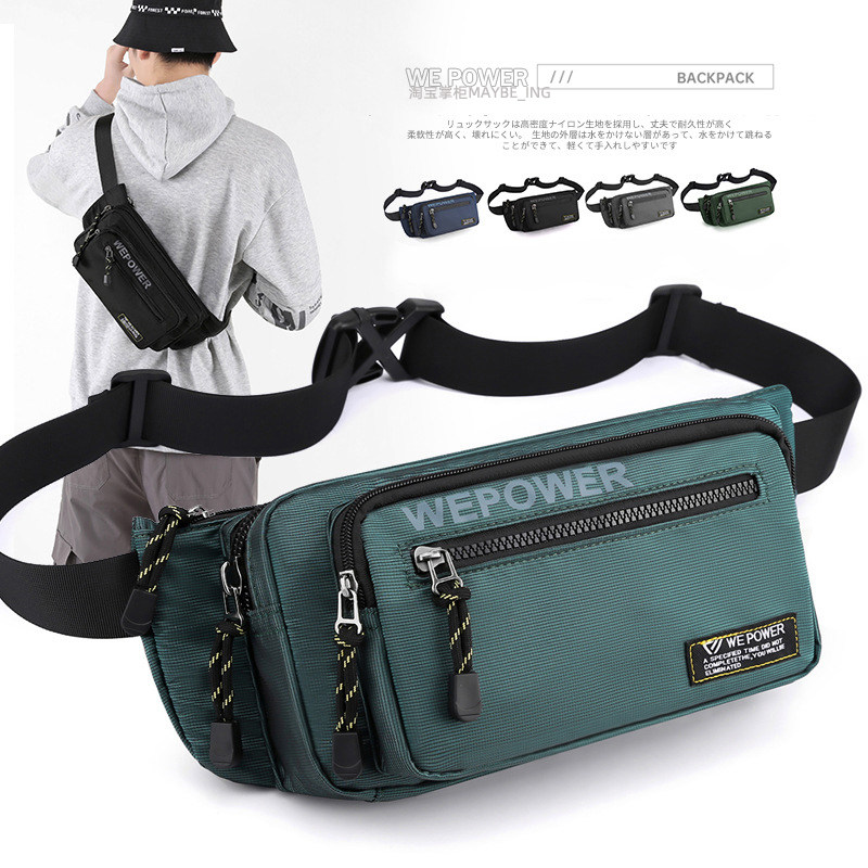 2022 new summer large-capacity nylon pockets men's fashion casual chest bag tide ins mobile phone bag messenger
