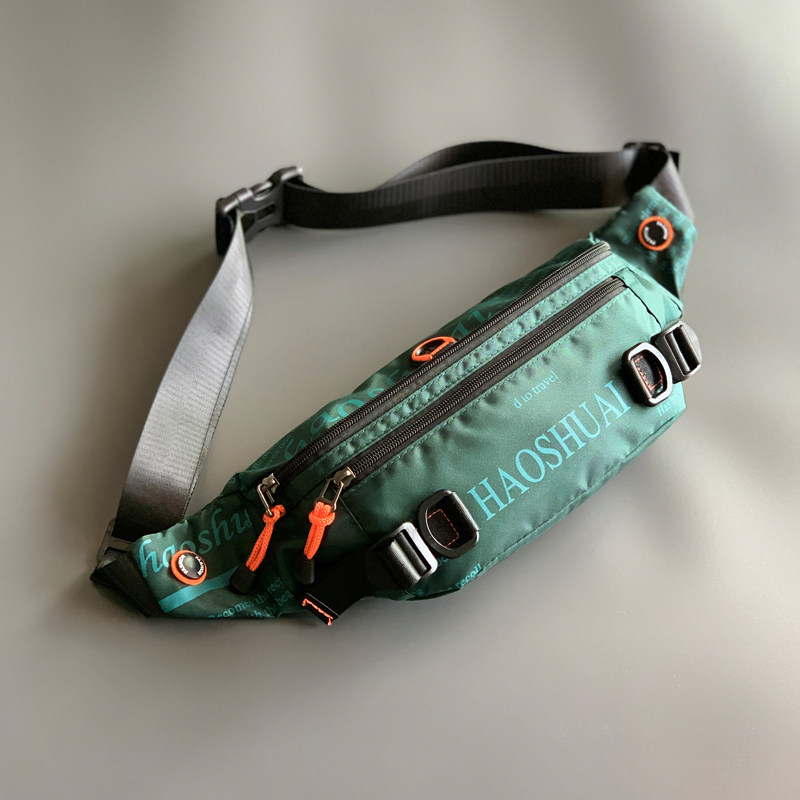 2022 new mobile phone bag nylon men's waist bag sports and leisure men and women messenger bag listening to music large capacity chest bag