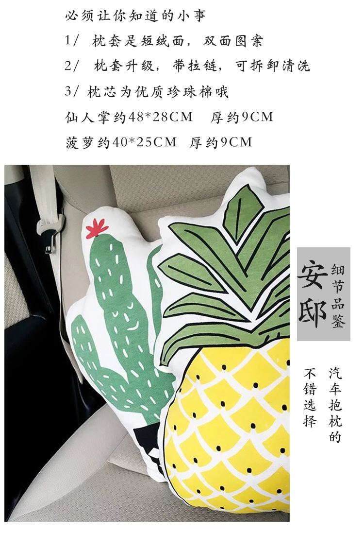 Hàn quốc dễ thương sáng tạo trái cây dứa xương rồng đệm xe gối phim hoạt hình đệm sofa nhà gối Bộ chăn gối văn phòng hình thú