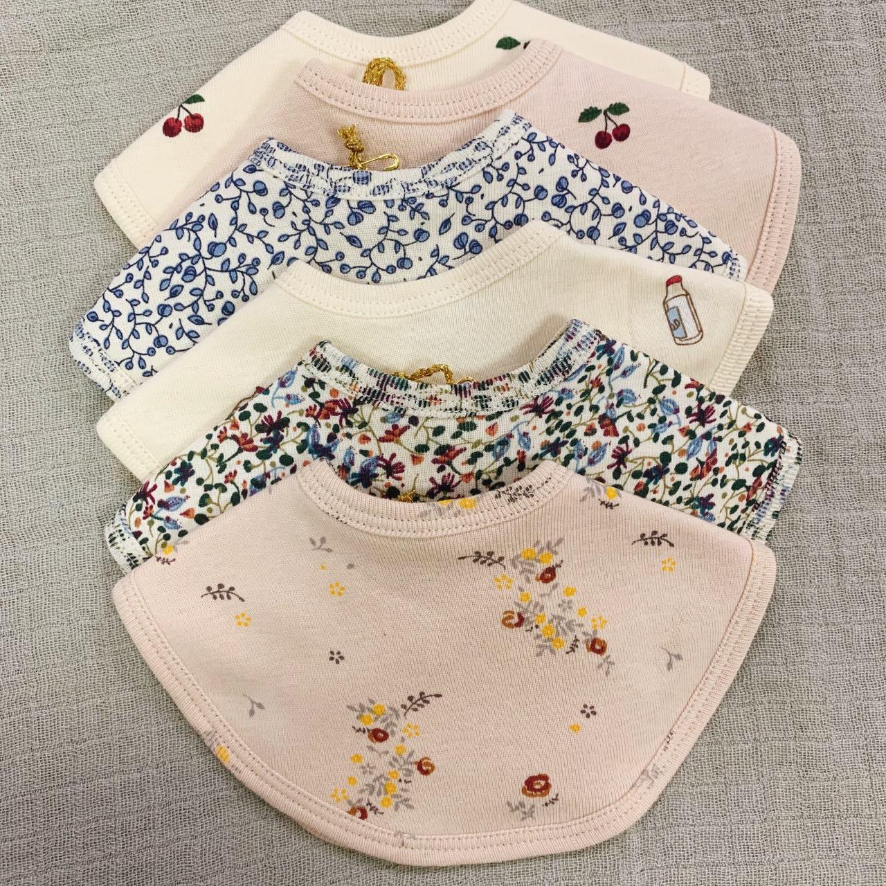 Export Danish baby saliva towel 2020 new cotton organic cotton cherry lemon bib Western style Nordic style