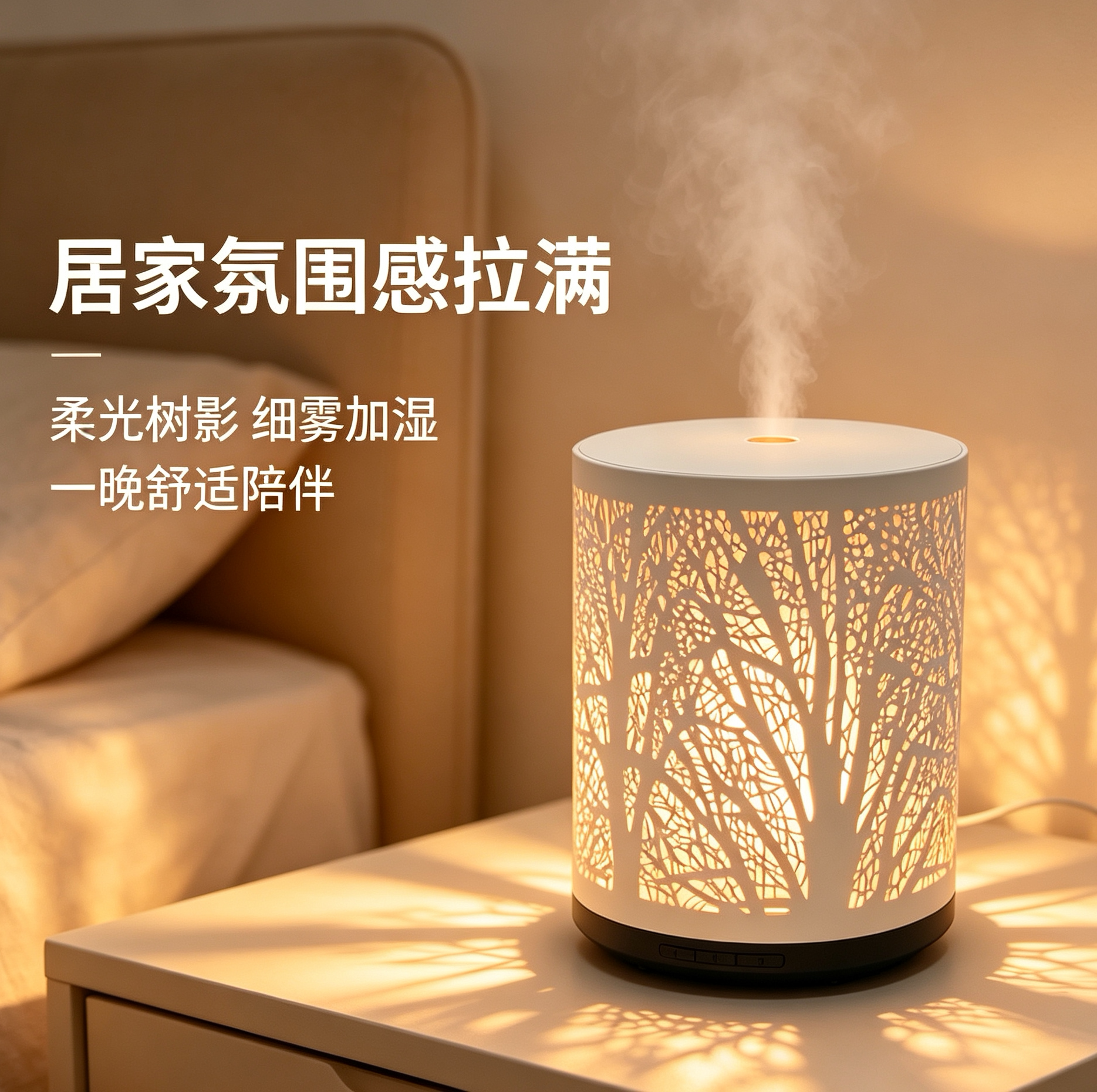 Creative Tree Shadow Aromatherapy Machine Silent Ambient Light Humidification