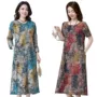Đầm cotton và vải lanh Tây Tạng bằng vải cotton và vải lanh nữ mùa hè 2018 mới cho mẹ dài phần vải lanh quốc gia đầm maxi hàn quốc